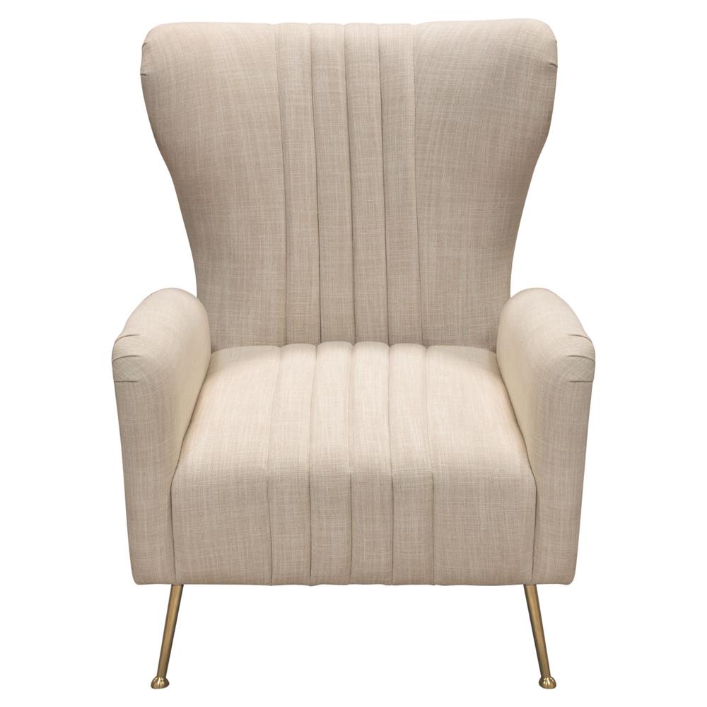 Ava Chair in Sand Linen Fabric w/ Gold Leg by Diamond Sofa. Picture 18