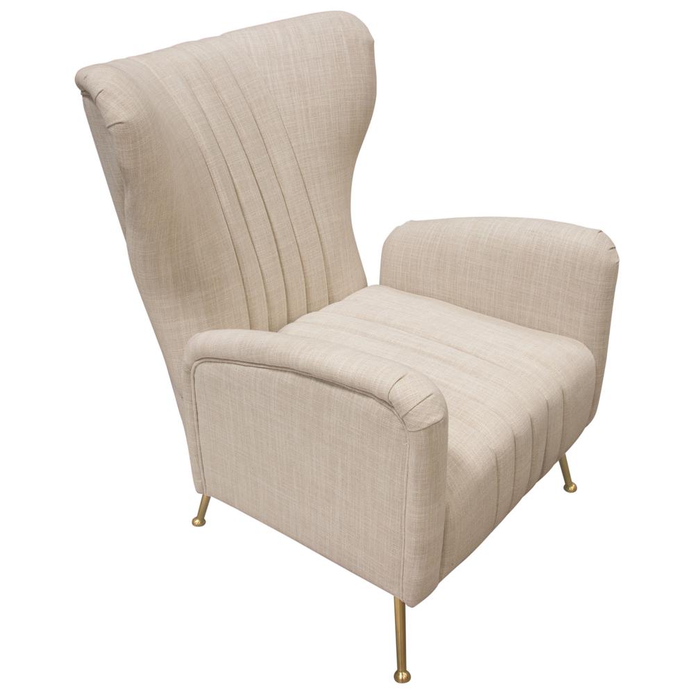 Ava Chair in Sand Linen Fabric w/ Gold Leg by Diamond Sofa. Picture 22