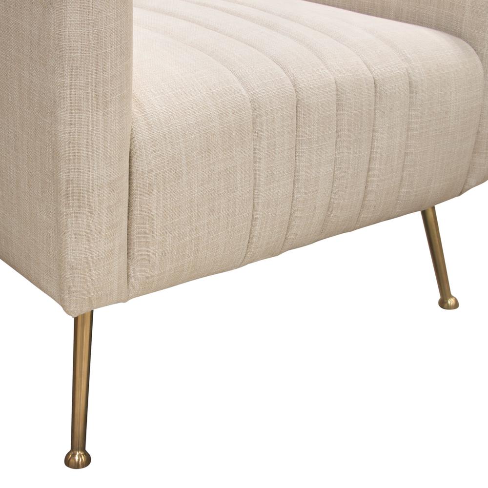 Ava Chair in Sand Linen Fabric w/ Gold Leg by Diamond Sofa. Picture 16
