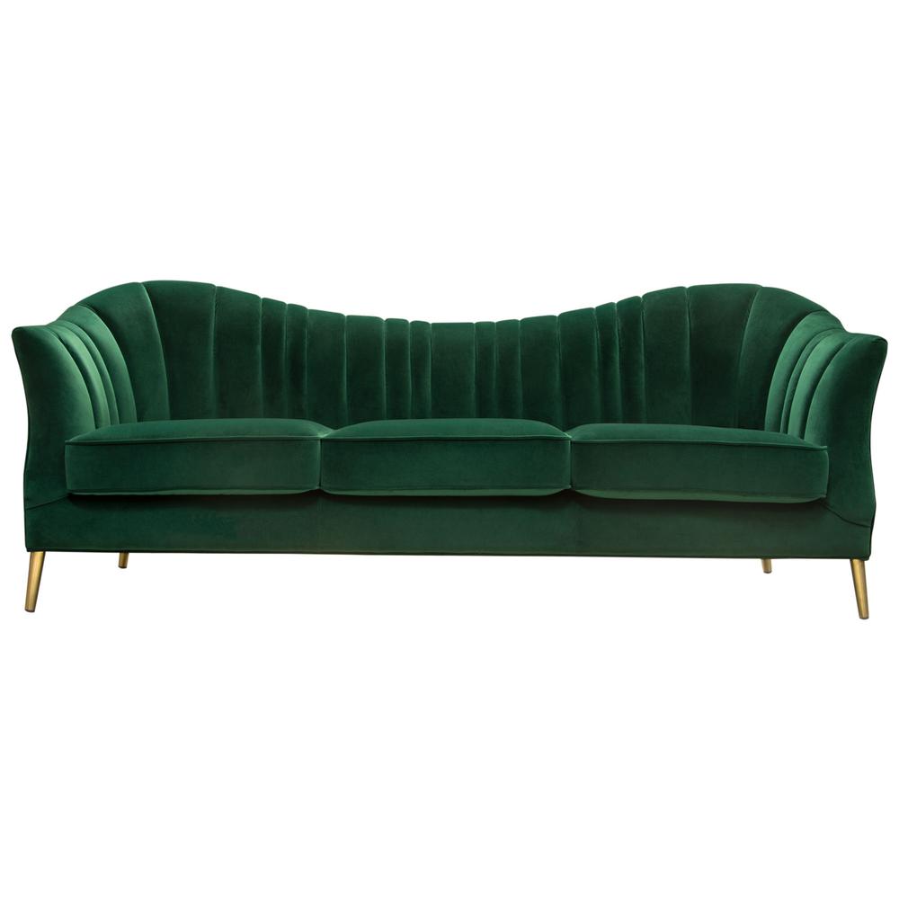 Ava Sofa in Emerald Green Velvet w/ Gold Leg by Diamond Sofa. Picture 20