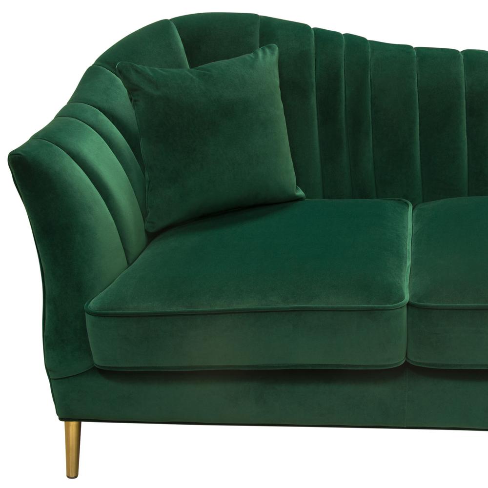 Ava Sofa in Emerald Green Velvet w/ Gold Leg by Diamond Sofa. Picture 30