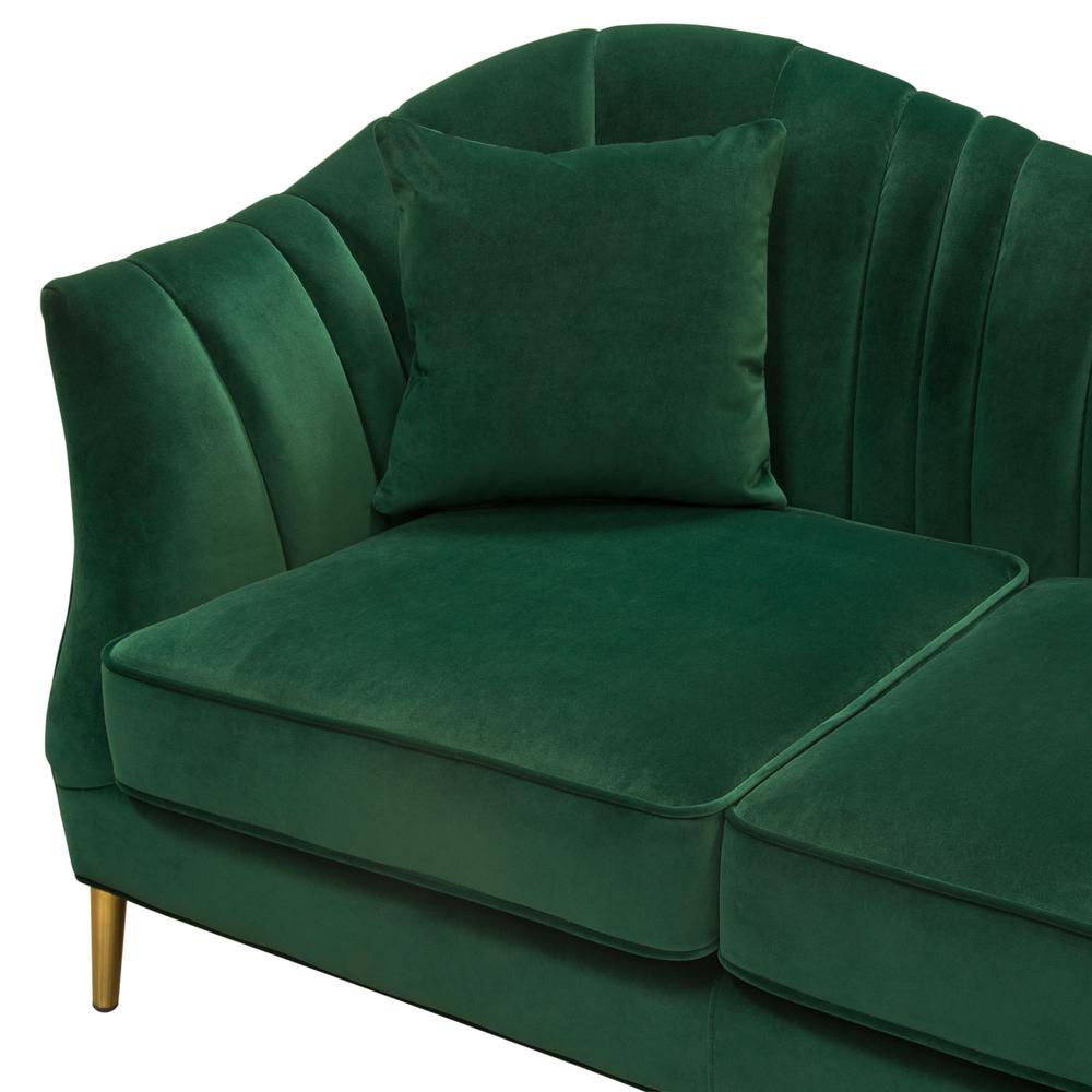 Ava Sofa in Emerald Green Velvet w/ Gold Leg by Diamond Sofa. Picture 19