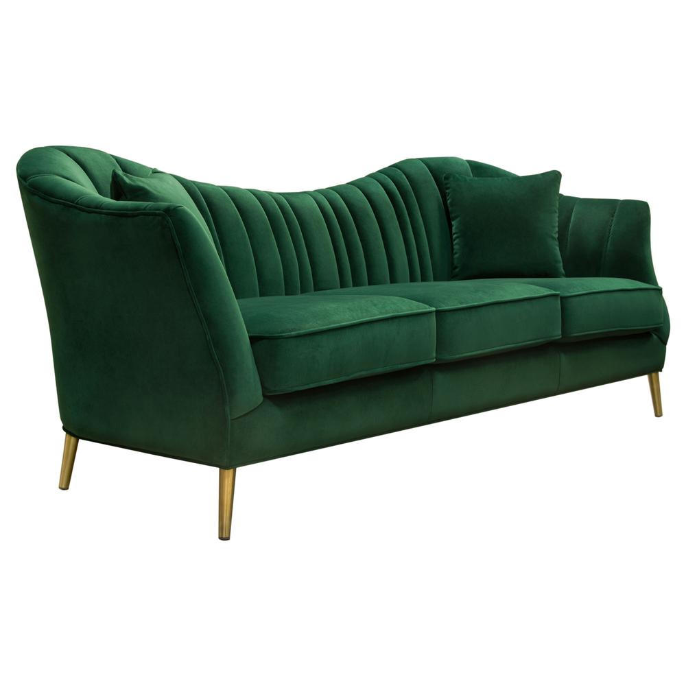 Ava Sofa in Emerald Green Velvet w/ Gold Leg by Diamond Sofa. Picture 24