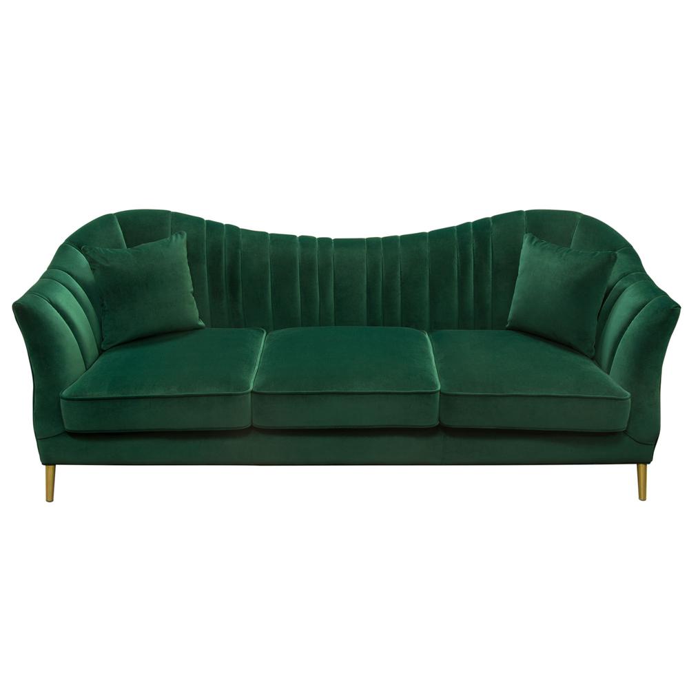 Ava Sofa in Emerald Green Velvet w/ Gold Leg by Diamond Sofa. Picture 23