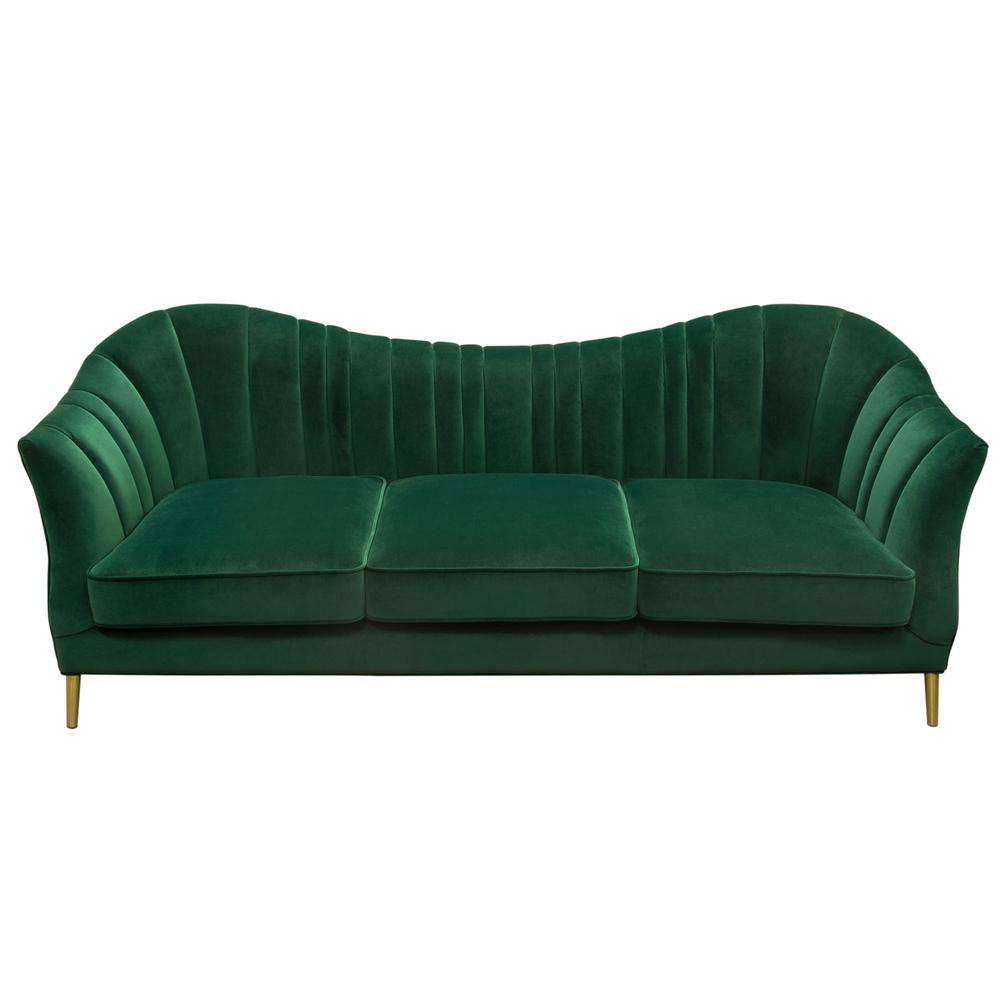 Ava Sofa in Emerald Green Velvet w/ Gold Leg by Diamond Sofa. Picture 33