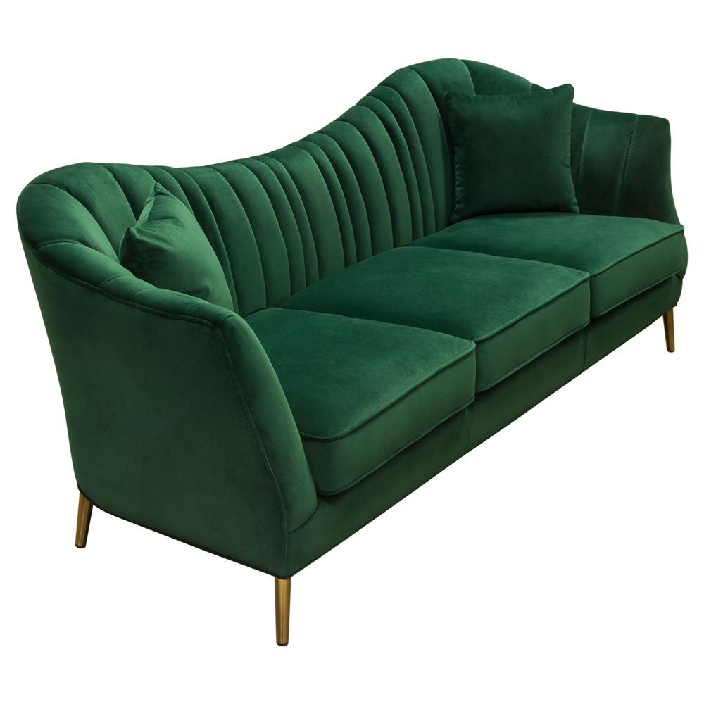 Ava Sofa in Emerald Green Velvet w/ Gold Leg by Diamond Sofa. Picture 31