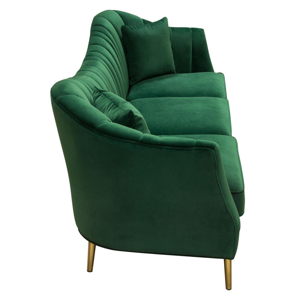 Ava Sofa in Emerald Green Velvet w/ Gold Leg by Diamond Sofa. Picture 22