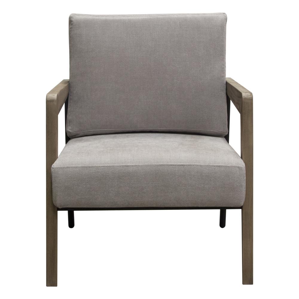 Blair Accent Chair in Grey Fabric with Curved Wood Leg Detail by Diamond Sofa. Picture 1