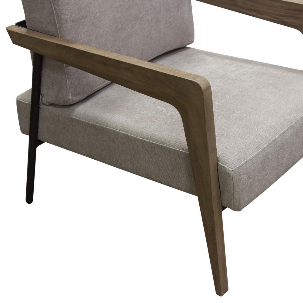 Blair Accent Chair in Grey Fabric with Curved Wood Leg Detail by Diamond Sofa. Picture 17