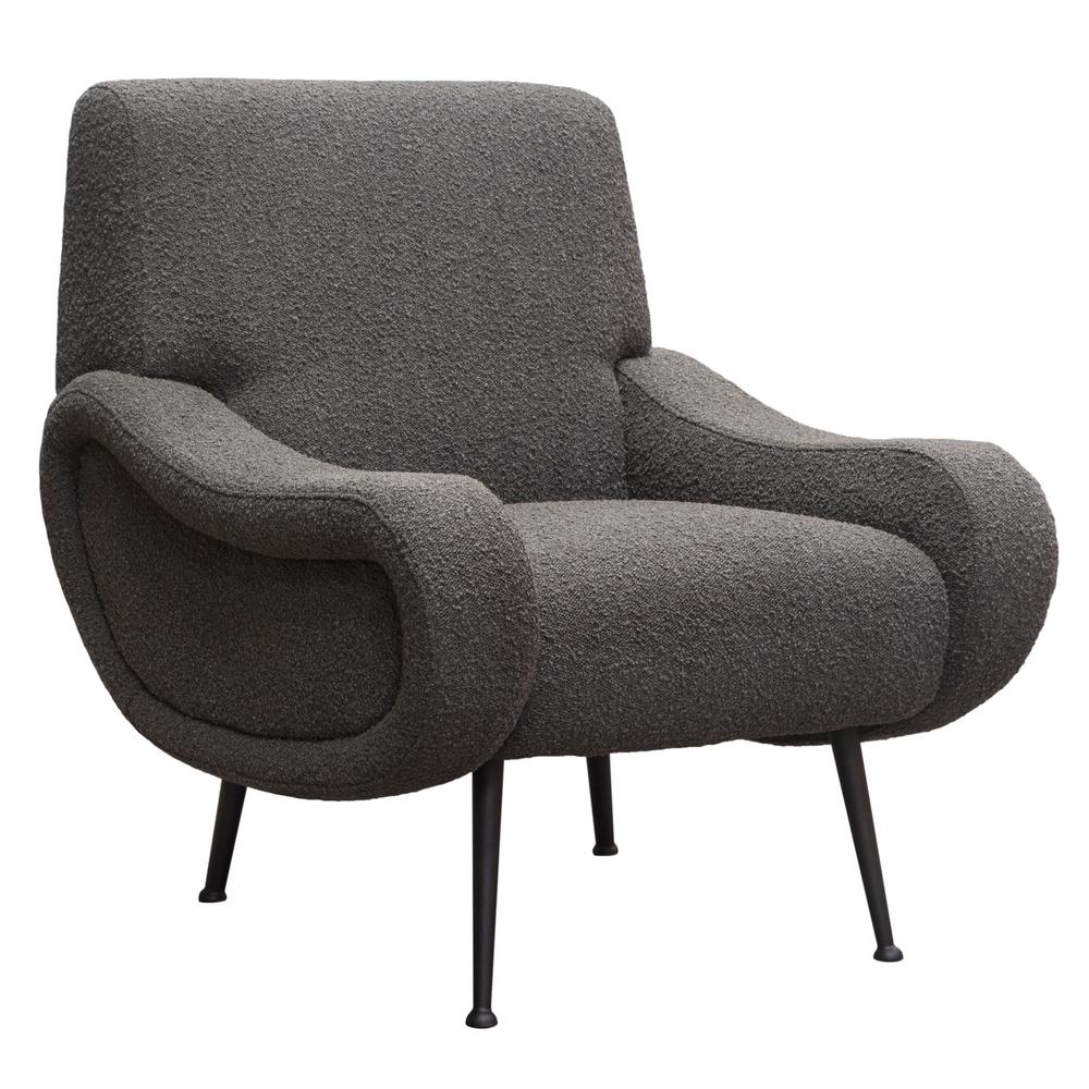 Cameron Accent Chair in Chair Boucle Textured Fabric w/ Black Leg by Diamond Sofa. Picture 12