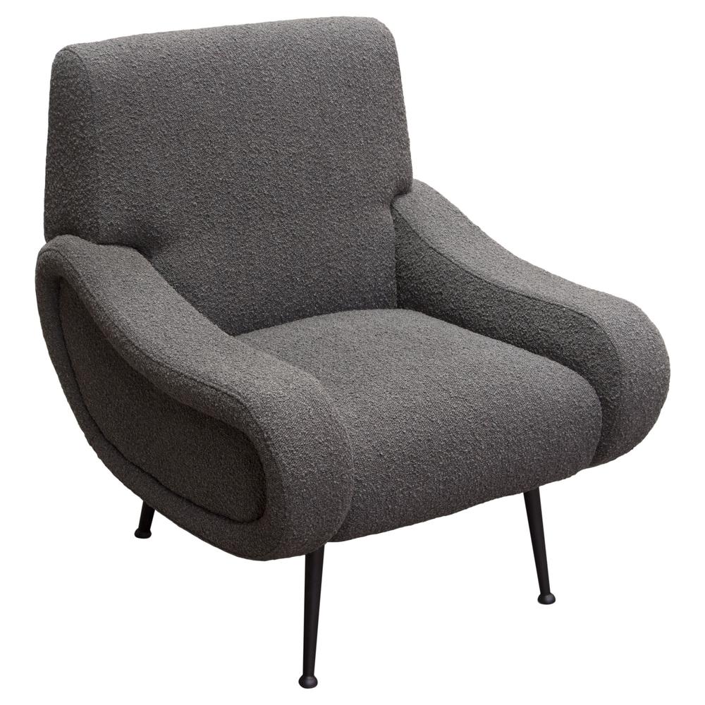 Cameron Accent Chair in Chair Boucle Textured Fabric w/ Black Leg by Diamond Sofa. Picture 16