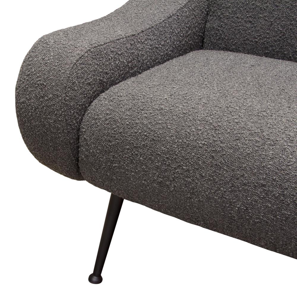 Cameron Accent Chair in Chair Boucle Textured Fabric w/ Black Leg by Diamond Sofa. Picture 18