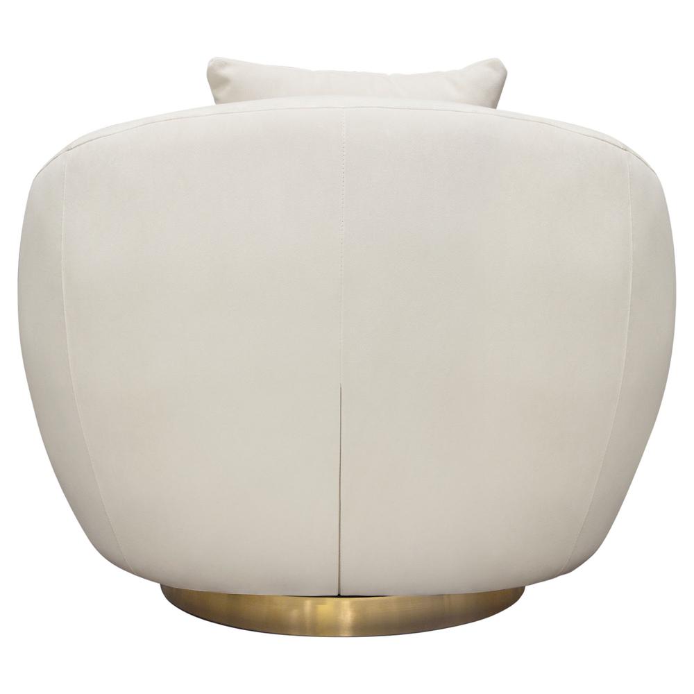 Celine Swivel Accent Chair in Light Cream Velvet w/ Brushed Gold Accent Band by Diamond Sofa. Picture 40
