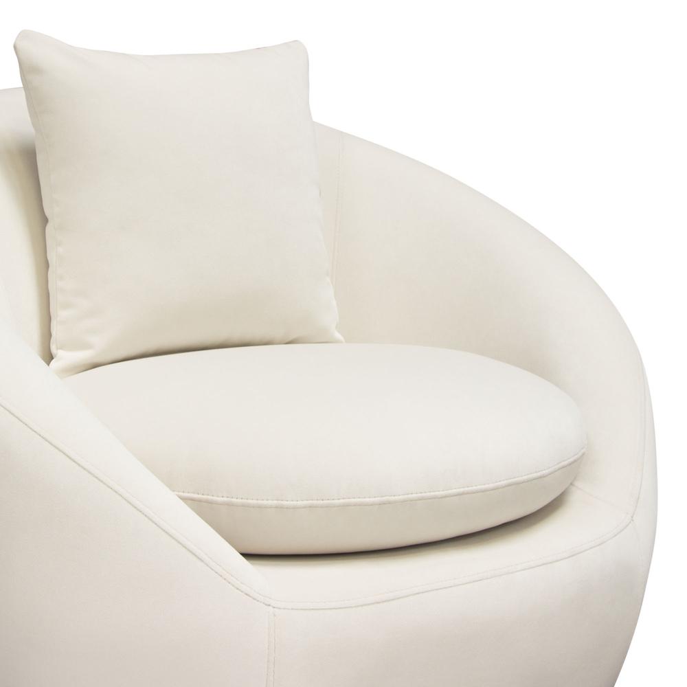 Celine Swivel Accent Chair in Light Cream Velvet w/ Brushed Gold Accent Band by Diamond Sofa. Picture 41