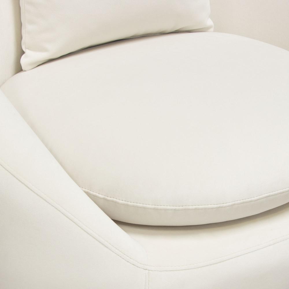Celine Swivel Accent Chair in Light Cream Velvet w/ Brushed Gold Accent Band by Diamond Sofa. Picture 29