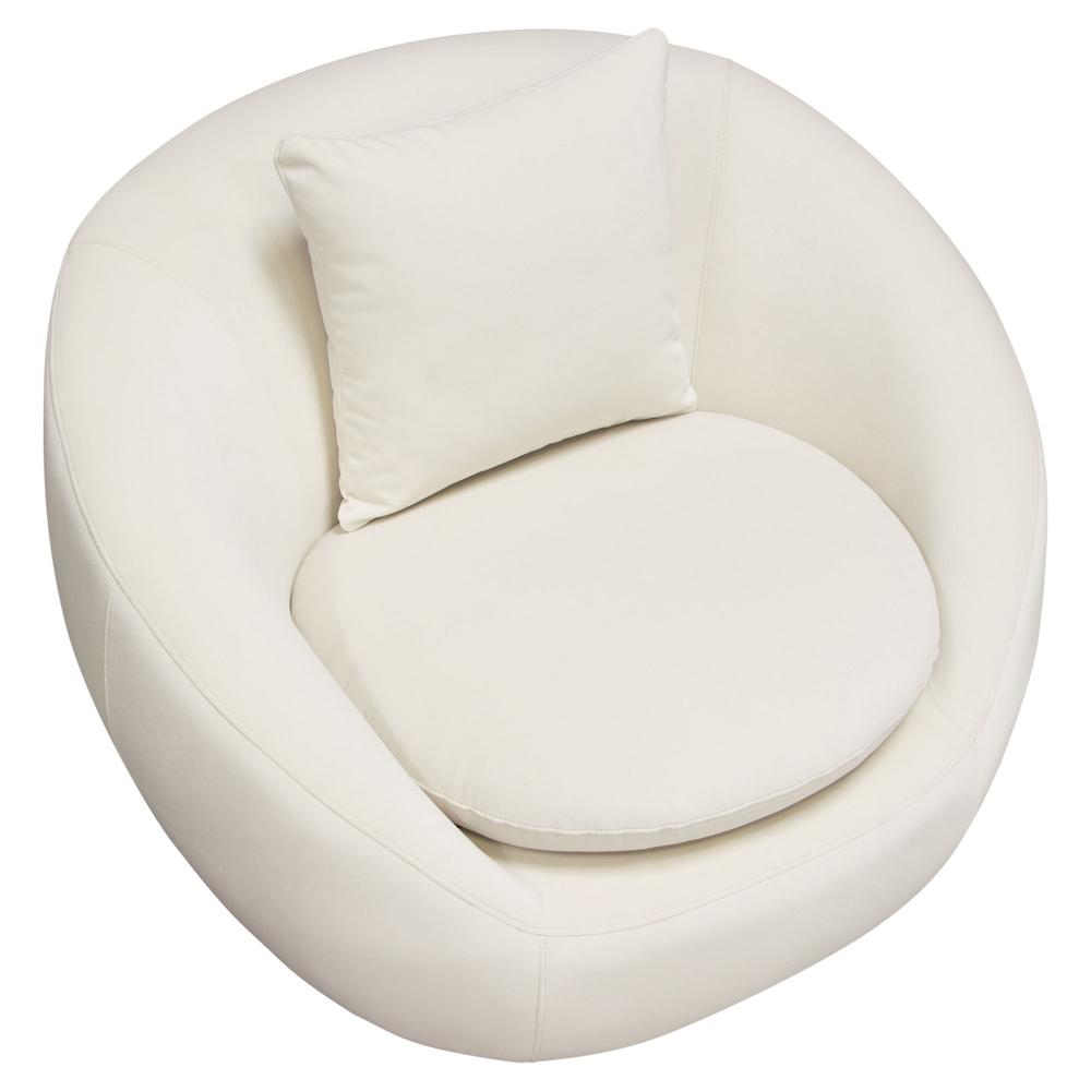 Celine Swivel Accent Chair in Light Cream Velvet w/ Brushed Gold Accent Band by Diamond Sofa. Picture 39