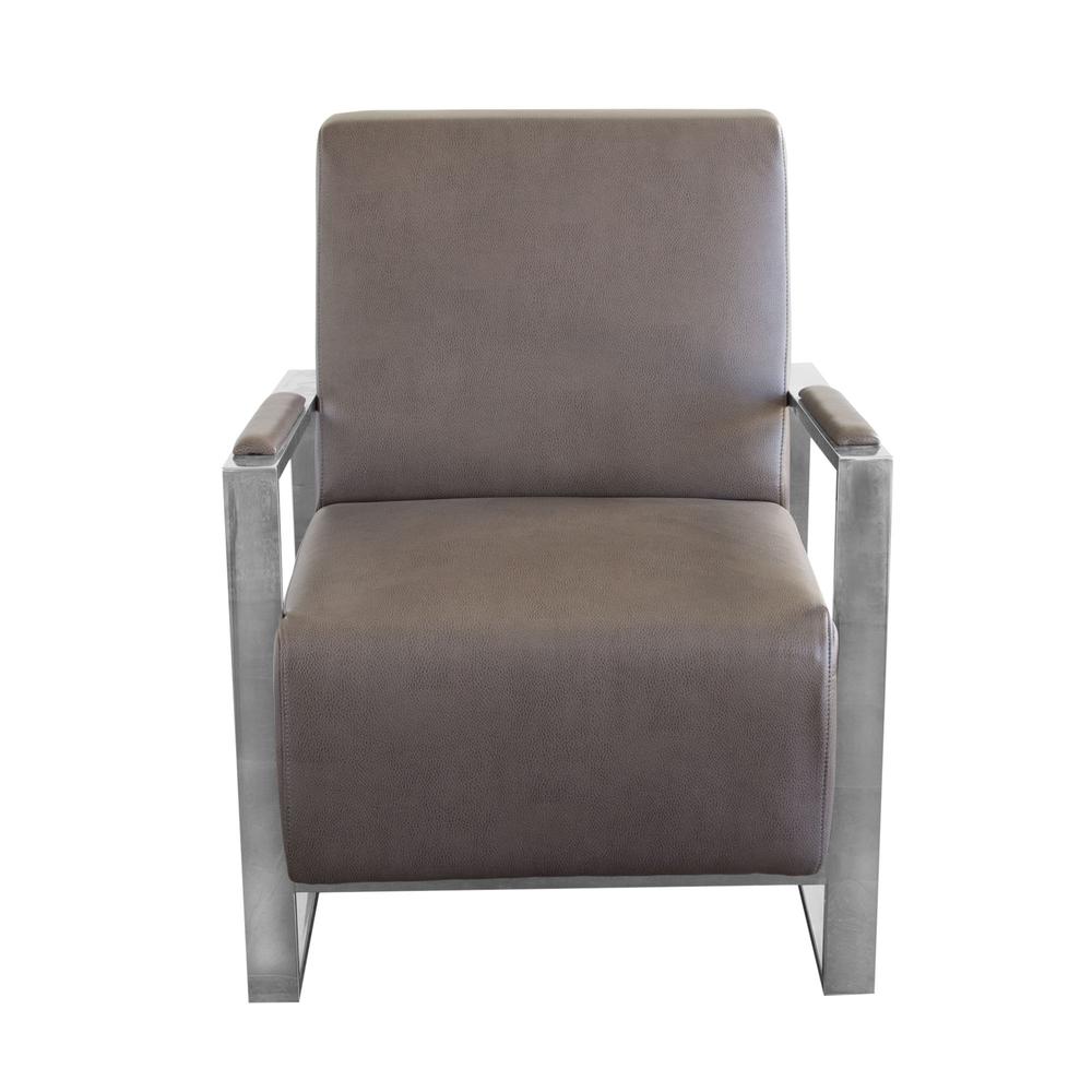 Century Accent Chair w/ Stainless Steel Frame by Diamond Sofa - Elephant Grey. Picture 1
