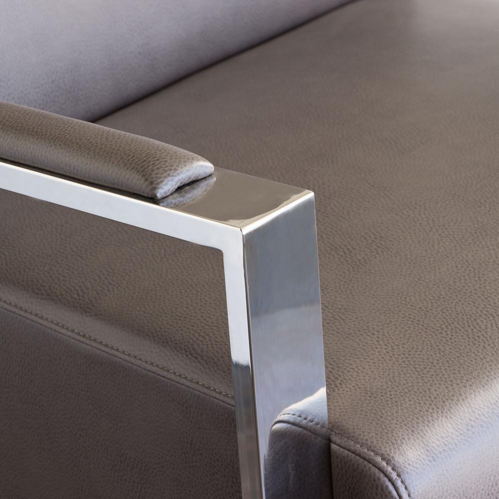 Century Accent Chair w/ Stainless Steel Frame by Diamond Sofa - Elephant Grey. Picture 11