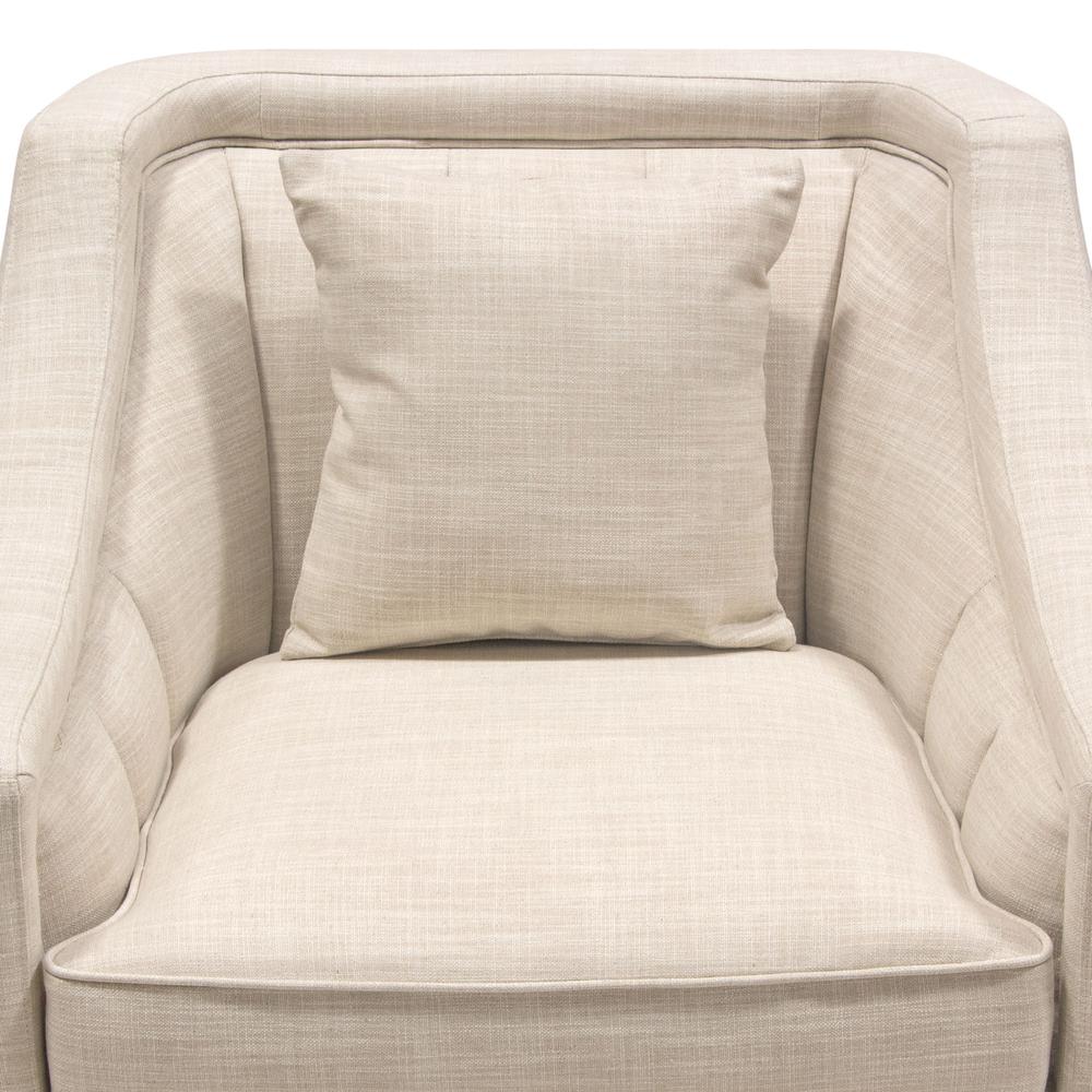 Croft Fabric Chair in Sand Linen Fabric w/ Accent Pillow and Gold Metal Criss-Cross Frame by Diamond Sofa. Picture 24