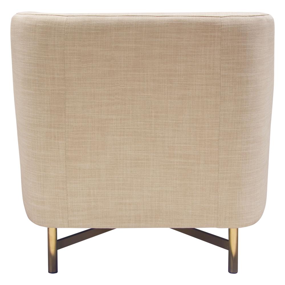 Croft Fabric Chair in Sand Linen Fabric w/ Accent Pillow and Gold Metal Criss-Cross Frame by Diamond Sofa. Picture 20