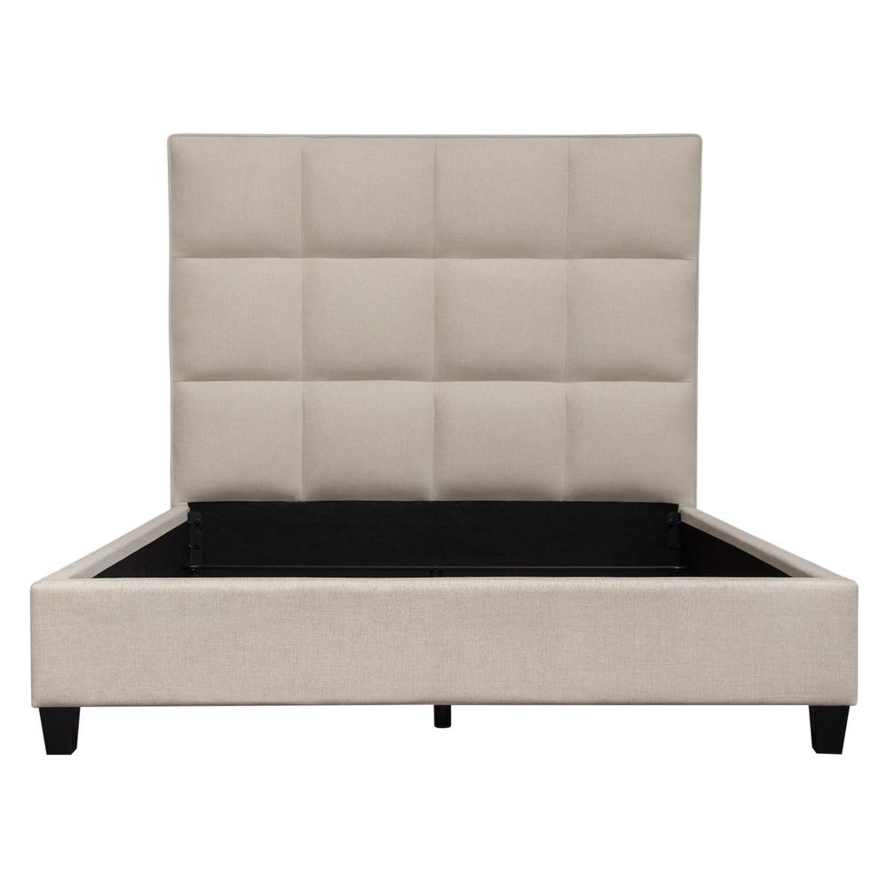 Devon Grid Tufted Eastern King Bed in Sand Fabric by Diamond Sofa. Picture 1