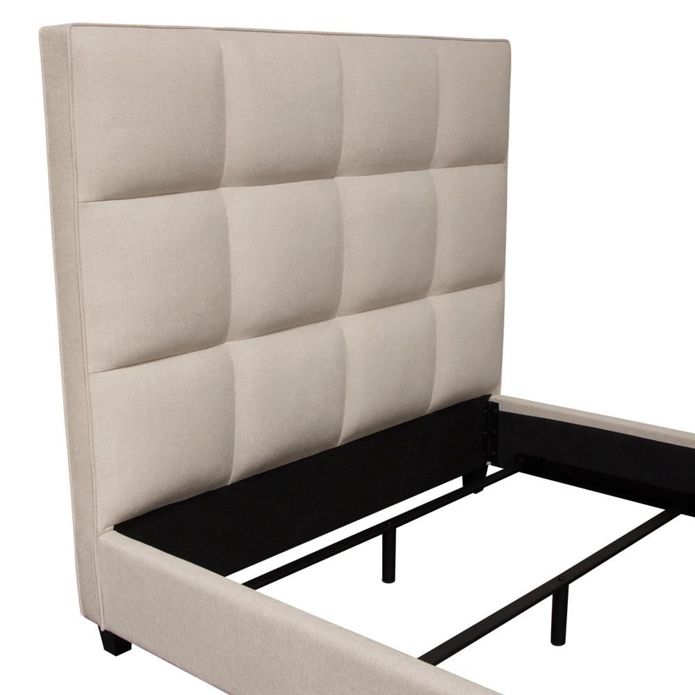 Devon Grid Tufted Queen Bed in Sand Fabric by Diamond Sofa. Picture 29