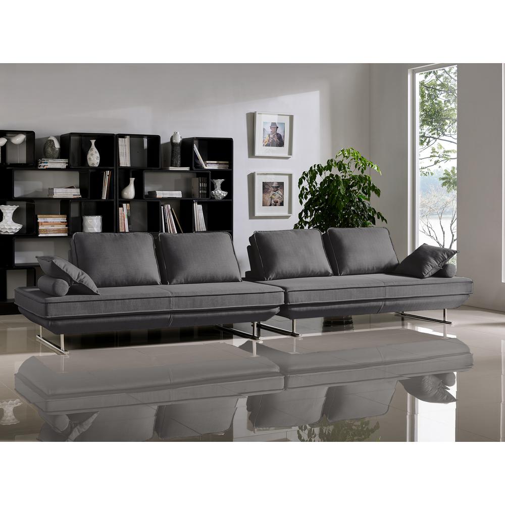 Dolce 2PC Lounge Seating Platforms with Moveable Backrest Supports by Diamond Sofa - Grey Fabric. Picture 35