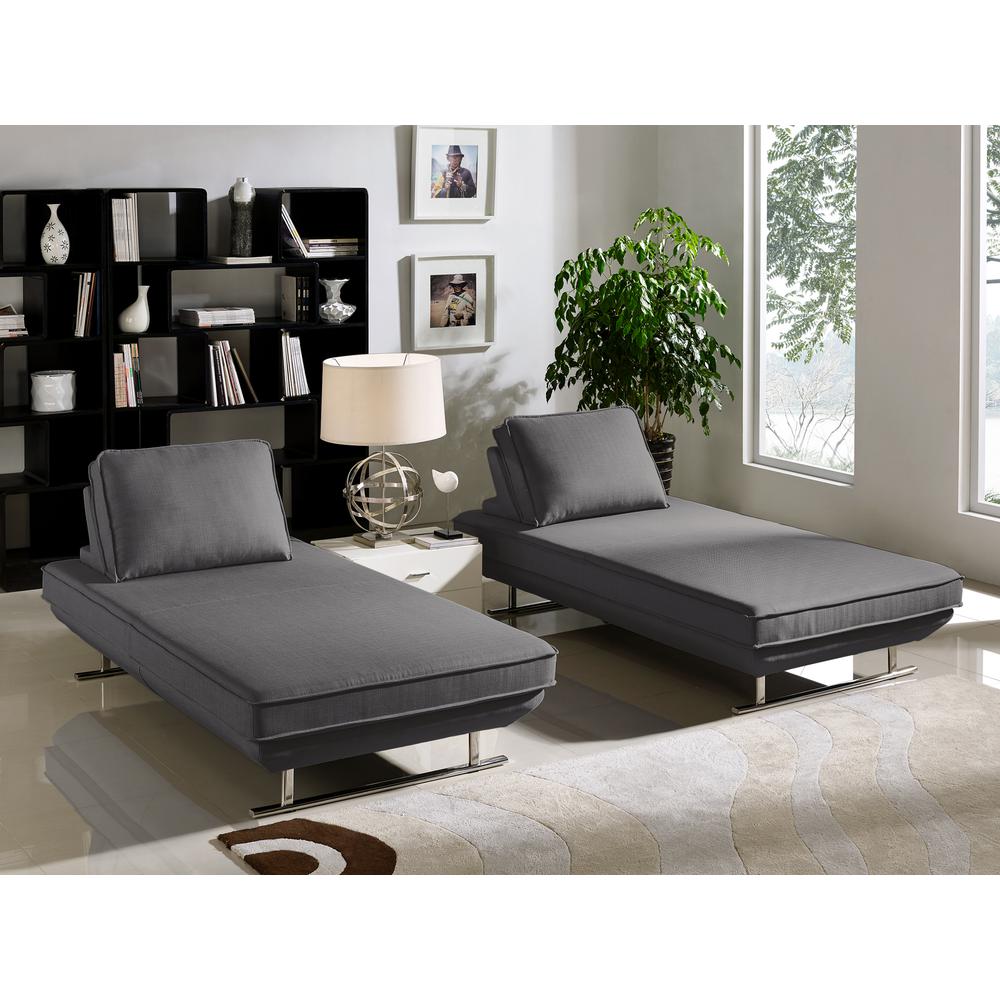 Dolce 2PC Lounge Seating Platforms with Moveable Backrest Supports by Diamond Sofa - Grey Fabric. Picture 34