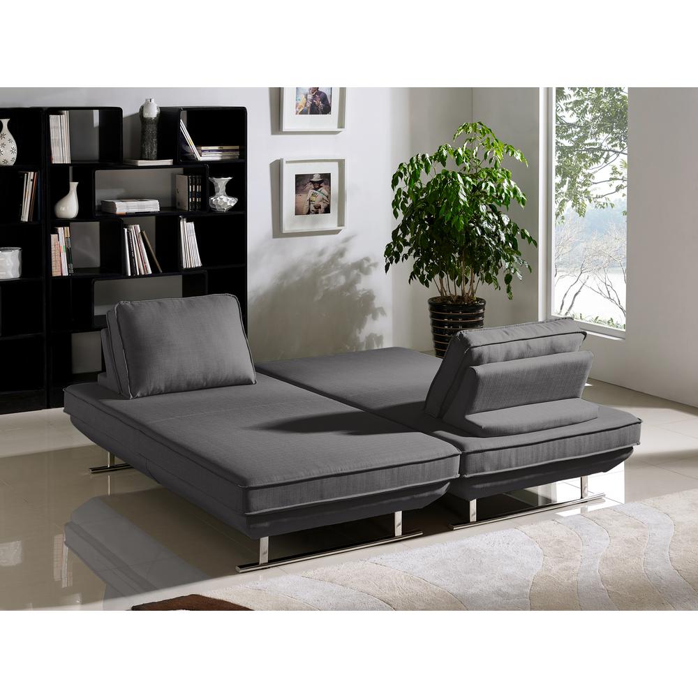 Dolce 2PC Lounge Seating Platforms with Moveable Backrest Supports by Diamond Sofa - Grey Fabric. Picture 24
