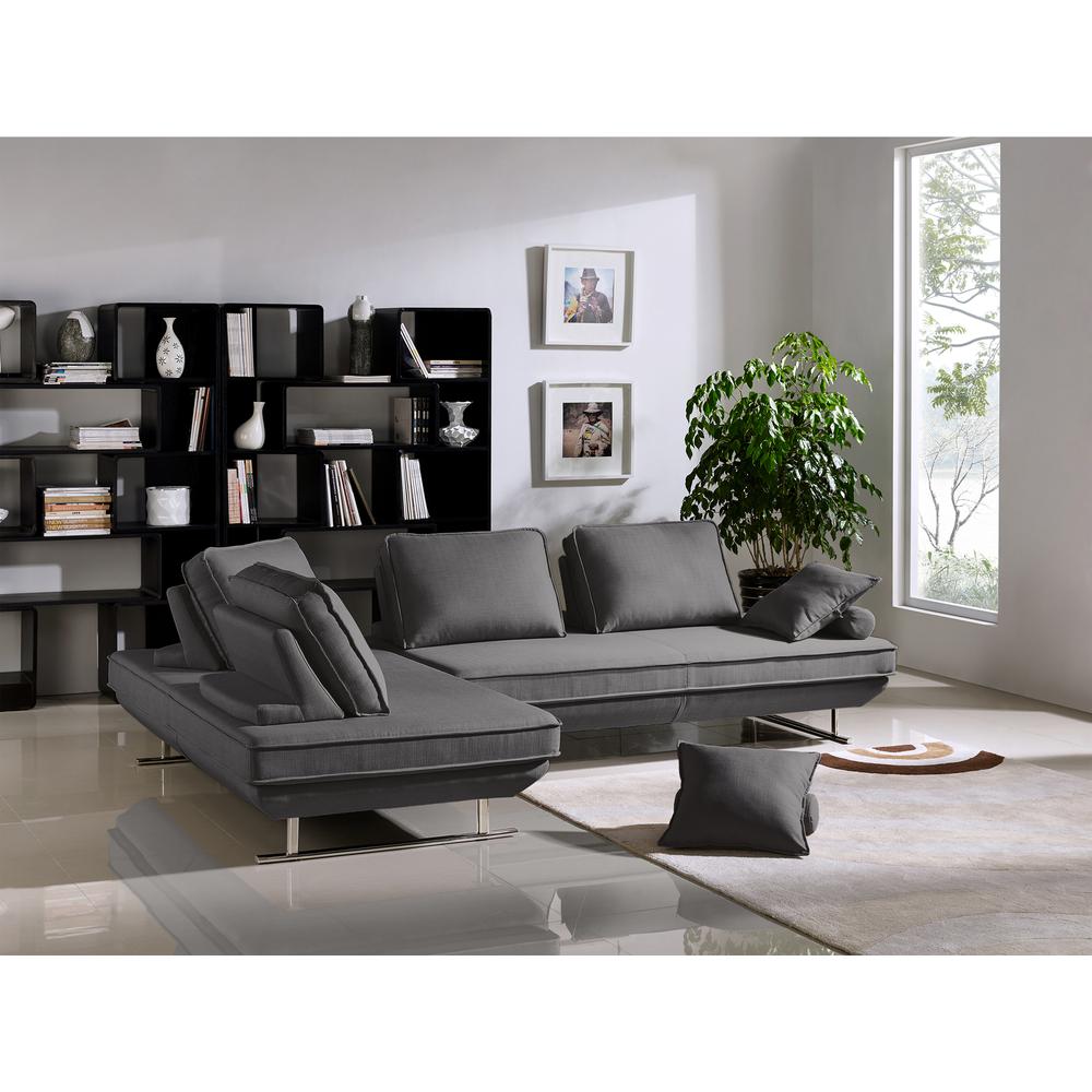 Dolce 2PC Lounge Seating Platforms with Moveable Backrest Supports by Diamond Sofa - Grey Fabric. Picture 30
