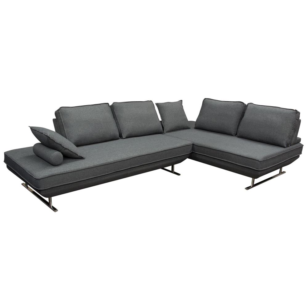 Dolce 2PC Lounge Seating Platforms with Moveable Backrest Supports by Diamond Sofa - Grey Fabric. Picture 23