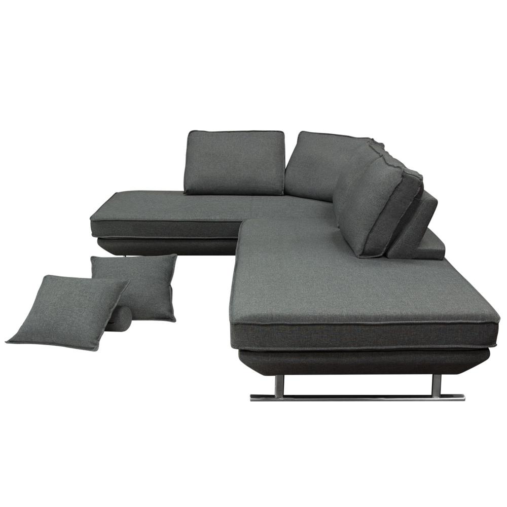 Dolce 2PC Lounge Seating Platforms with Moveable Backrest Supports by Diamond Sofa - Grey Fabric. Picture 25