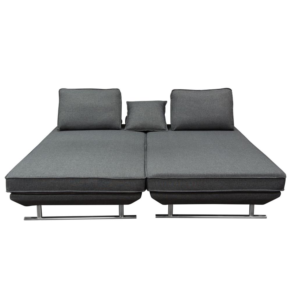 Dolce 2PC Lounge Seating Platforms with Moveable Backrest Supports by Diamond Sofa - Grey Fabric. Picture 26