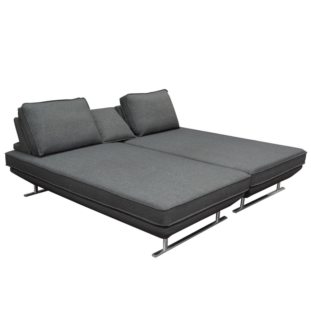 Dolce 2PC Lounge Seating Platforms with Moveable Backrest Supports by Diamond Sofa - Grey Fabric. Picture 22