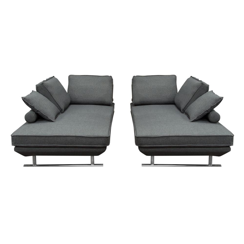 Dolce 2PC Lounge Seating Platforms with Moveable Backrest Supports by Diamond Sofa - Grey Fabric. Picture 38