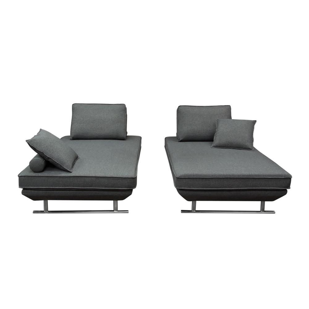 Dolce 2PC Lounge Seating Platforms with Moveable Backrest Supports by Diamond Sofa - Grey Fabric. Picture 31
