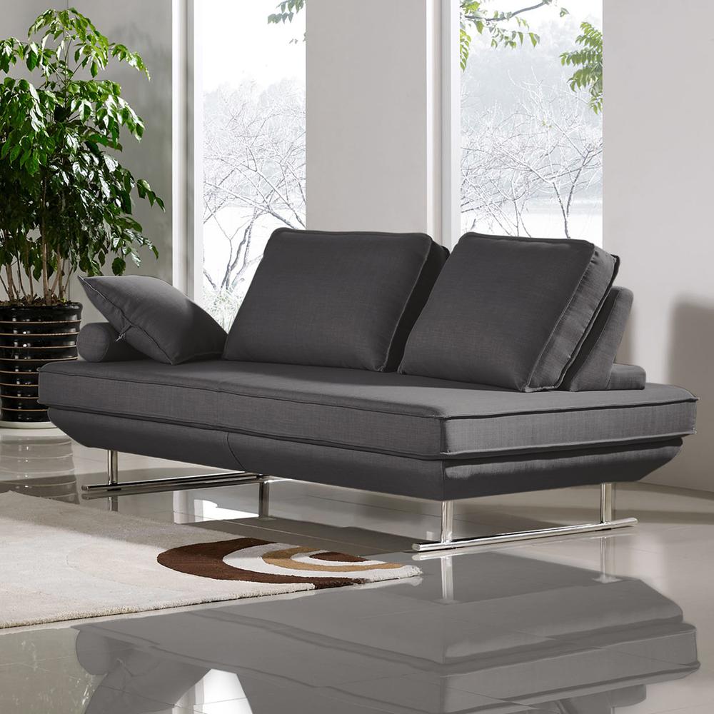 Dolce Lounge Seating Platform with Moveable Backrest Supports by Diamond Sofa - Grey Fabric. Picture 25