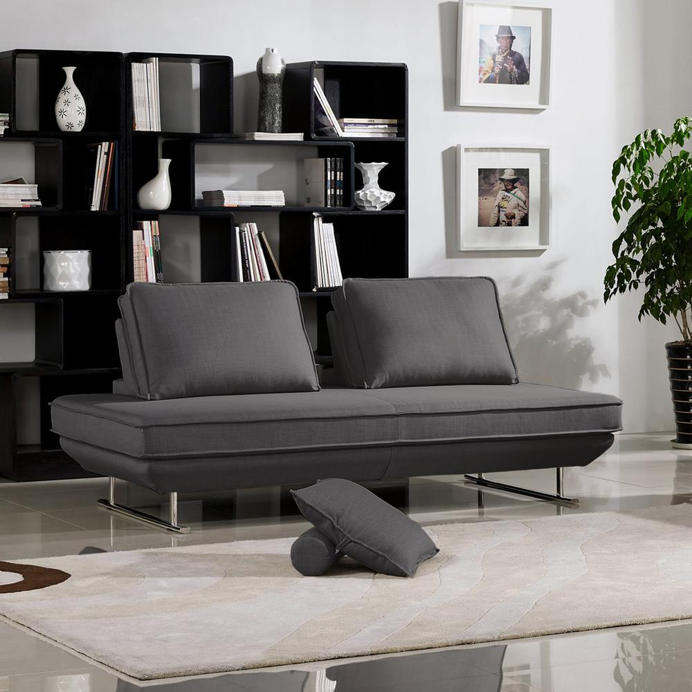 Dolce Lounge Seating Platform with Moveable Backrest Supports by Diamond Sofa - Grey Fabric. Picture 23