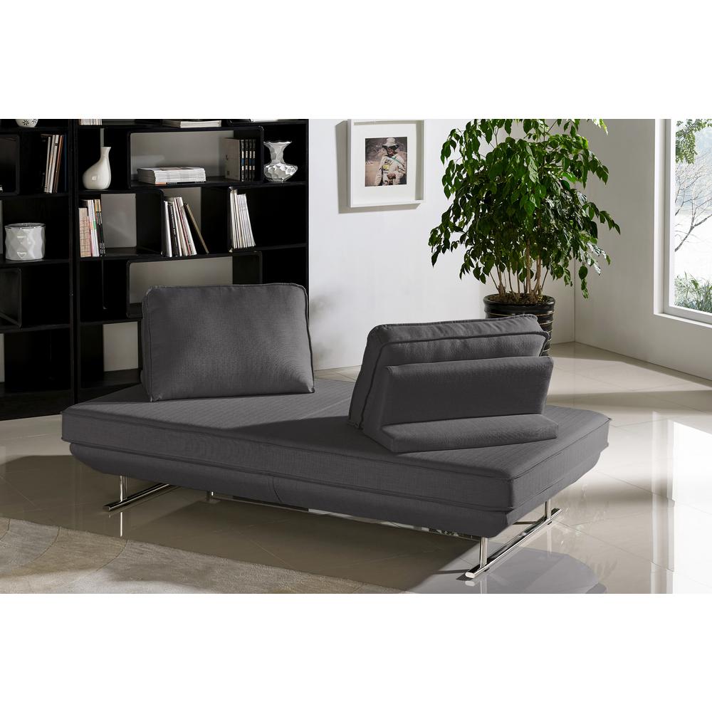 Dolce Lounge Seating Platform with Moveable Backrest Supports by Diamond Sofa - Grey Fabric. Picture 22