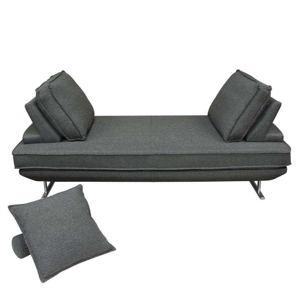 Dolce Lounge Seating Platform with Moveable Backrest Supports by Diamond Sofa - Grey Fabric. Picture 28