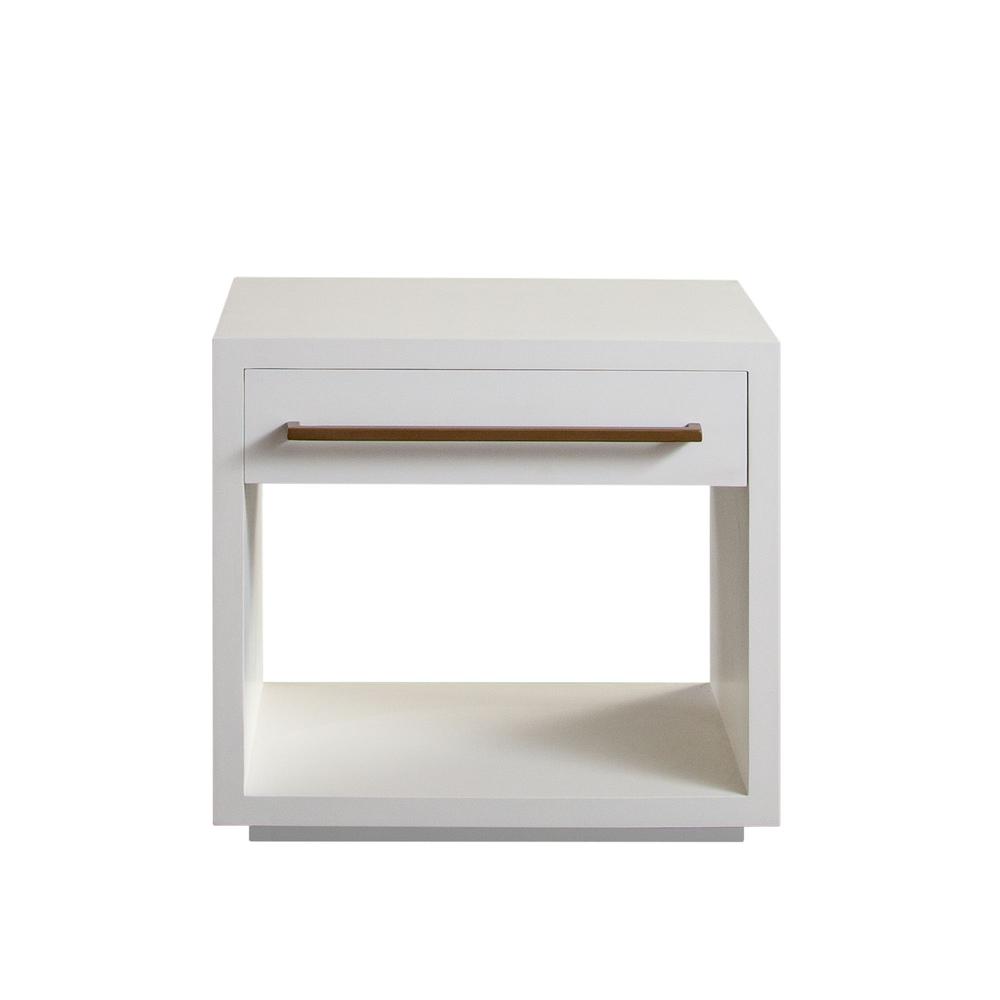 Encore Solid Mango Wood 1-Drawer End Table in White Finish by Diamond Sofa. Picture 17