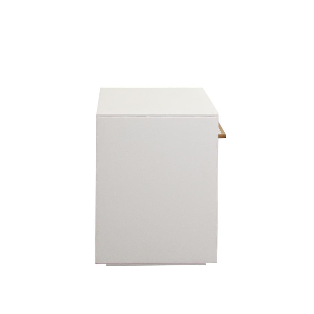 Encore Solid Mango Wood 1-Drawer End Table in White Finish by Diamond Sofa. Picture 12