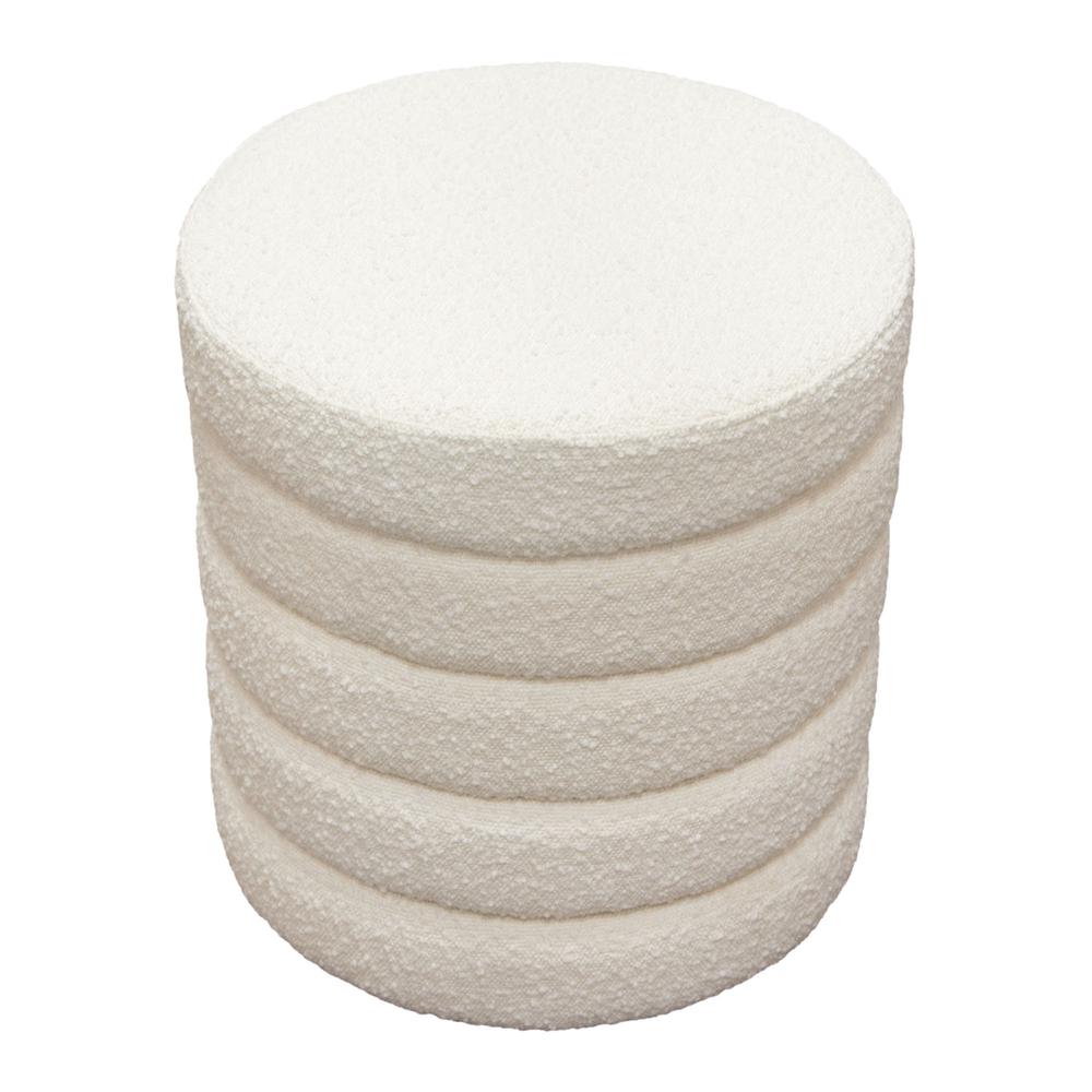 Helix Round Accent Ottoman in Ivory Boucle fabric by Diamond Sofa. Picture 17