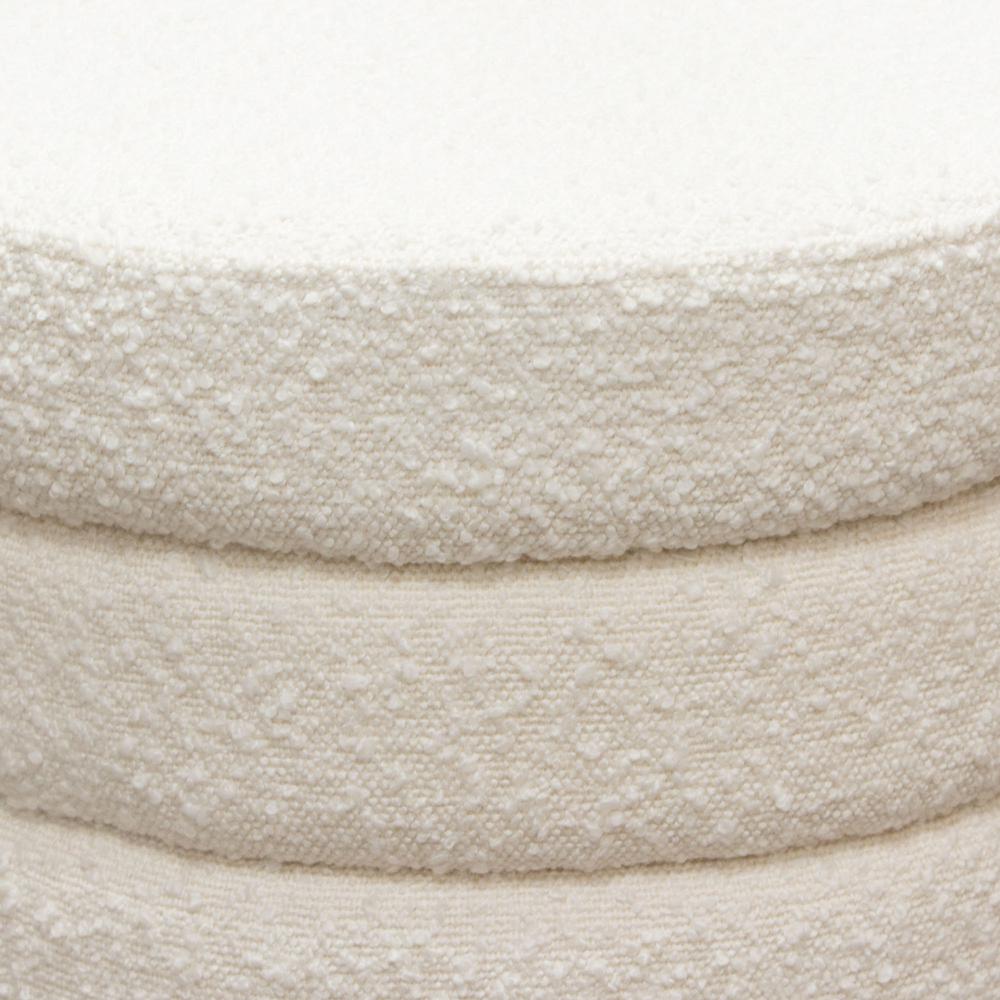 Helix Round Accent Ottoman in Ivory Boucle fabric by Diamond Sofa. Picture 14