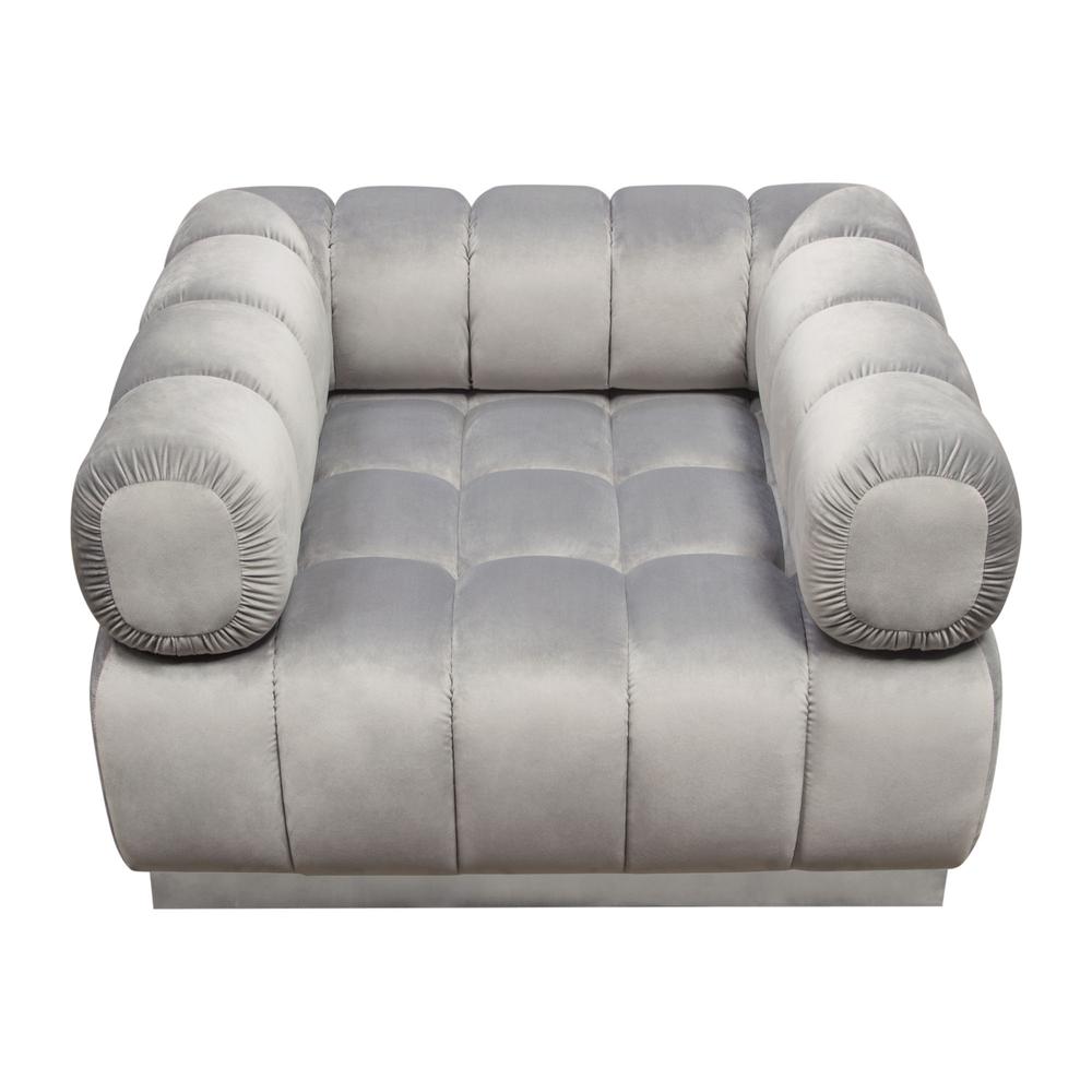Image Low Profile Chair in Platinum Grey Velvet w/ Brushed Silver Base by Diamond Sofa. Picture 14