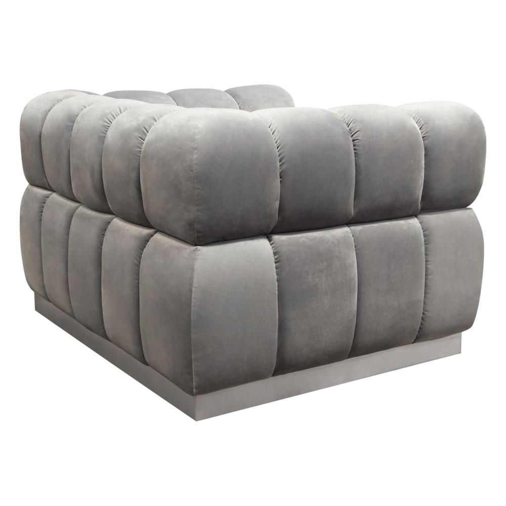 Image Low Profile Chair in Platinum Grey Velvet w/ Brushed Silver Base by Diamond Sofa. Picture 13