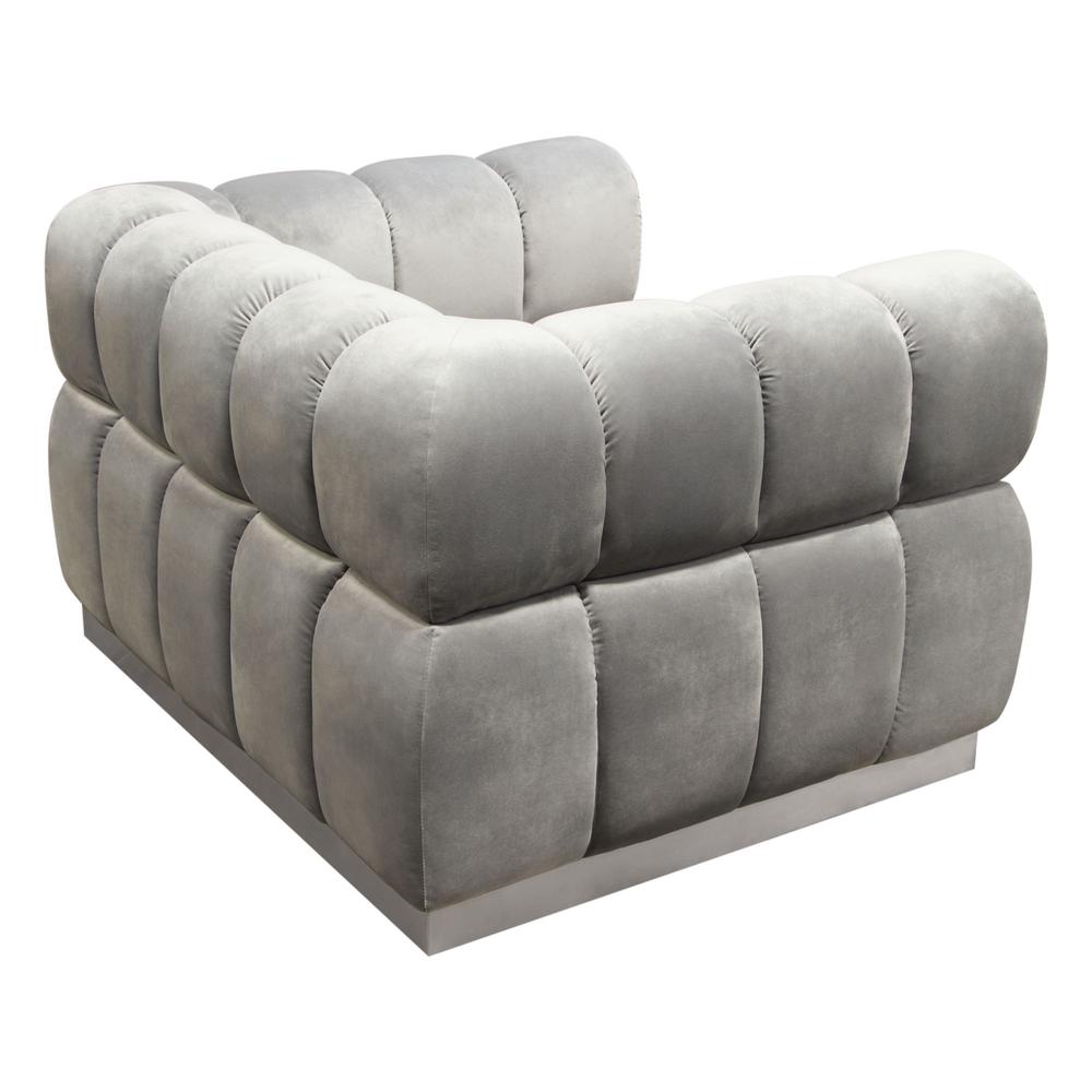Image Low Profile Chair in Platinum Grey Velvet w/ Brushed Silver Base by Diamond Sofa. Picture 16