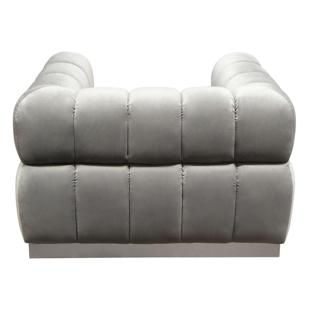 Image Low Profile Chair in Platinum Grey Velvet w/ Brushed Silver Base by Diamond Sofa. Picture 20