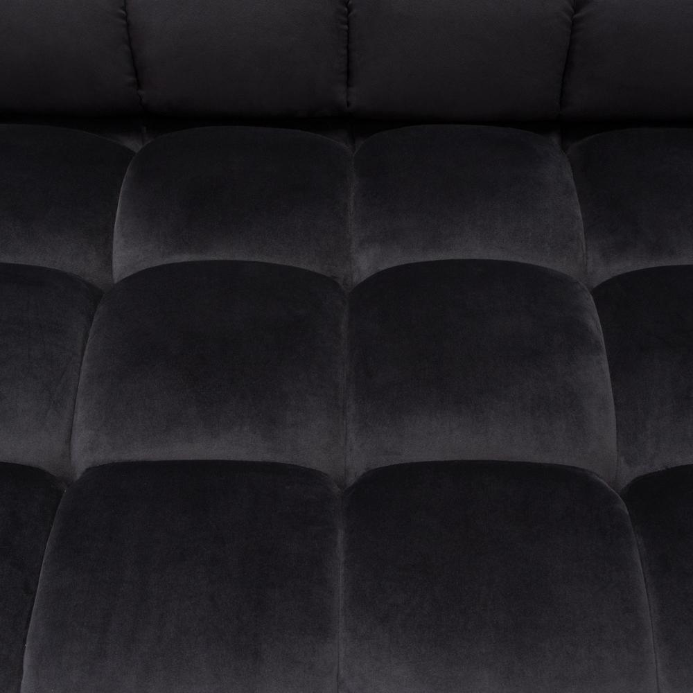 Image Low Profile Sofa in Black Velvet w/ Brushed Gold Base by Diamond Sofa. Picture 24