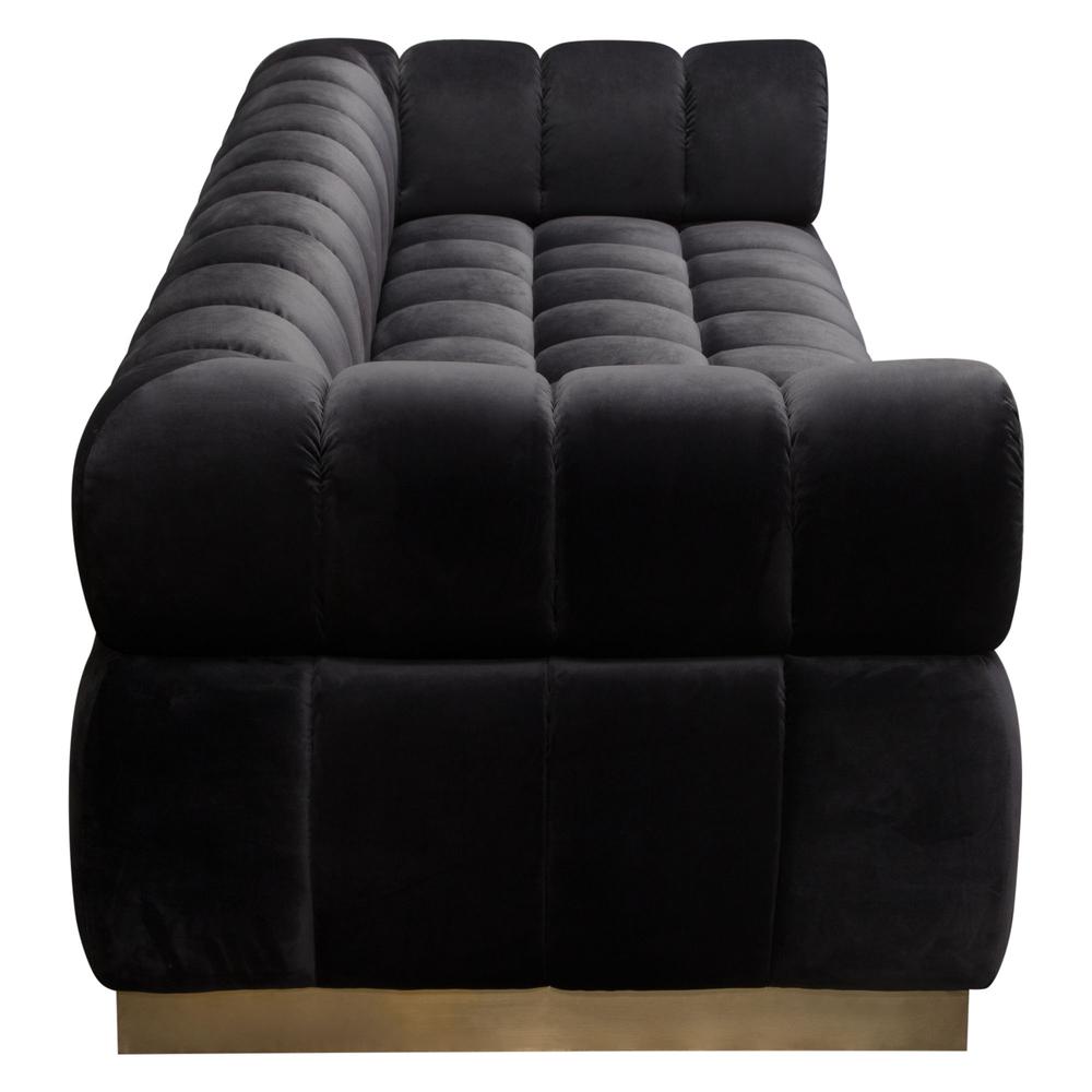 Image Low Profile Sofa in Black Velvet w/ Brushed Gold Base by Diamond Sofa. Picture 23
